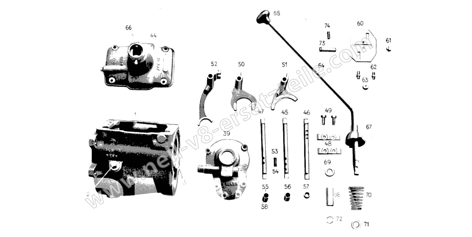 Ersatzteile Getriebegehäuse Schaltung