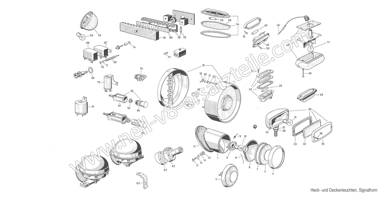 Ersatzteile Heck- und Deckenleuchten, Signalhorn