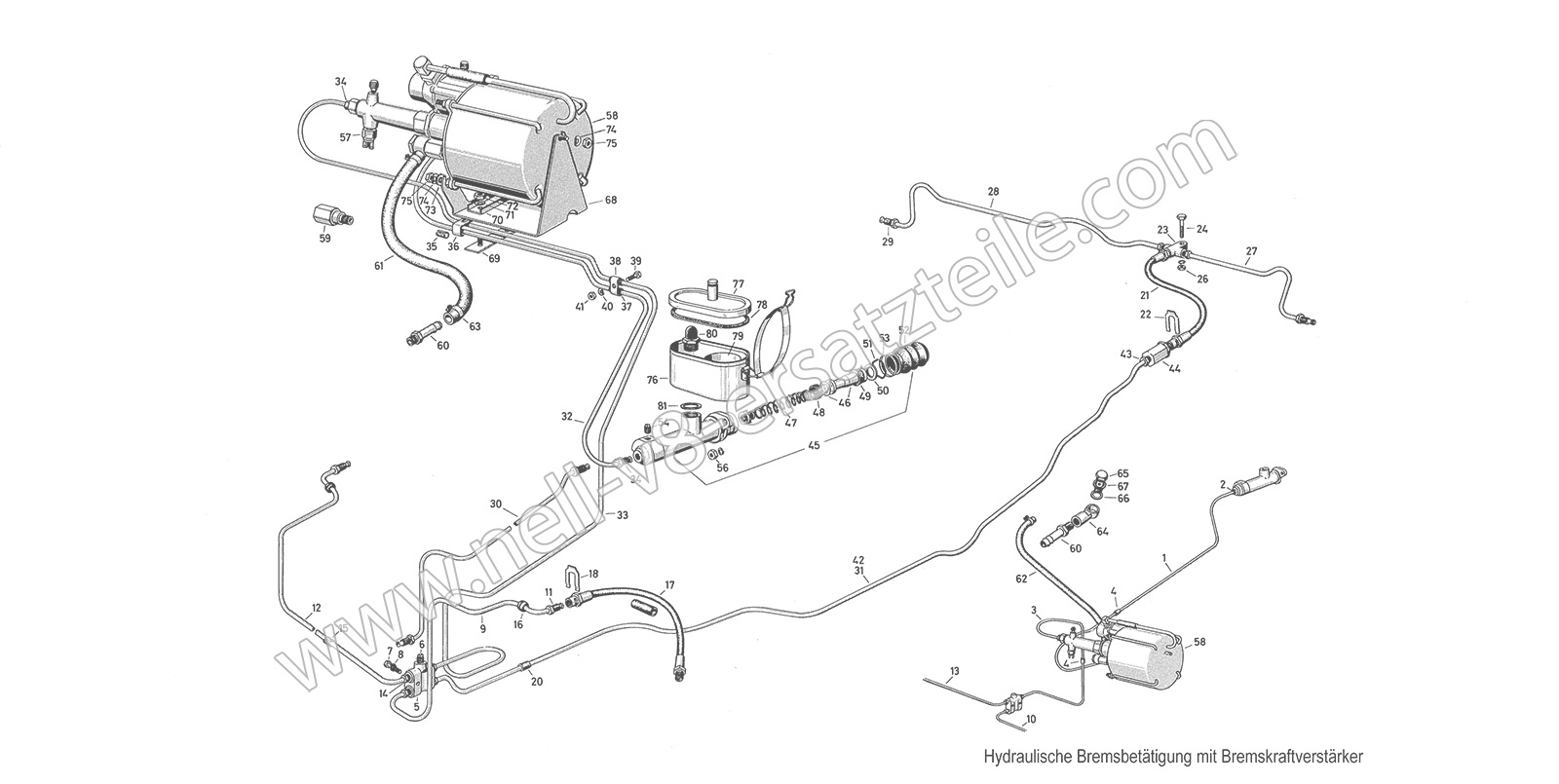 Ersatzteile Hydraulische Bremsbetätigung mit Bremskraftverstärker