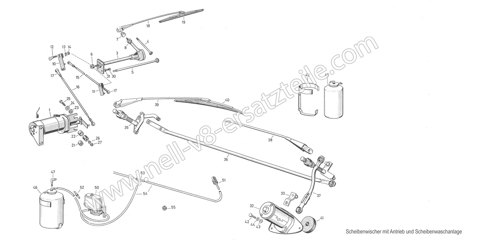 Ersatzteile Scheibenwischer mit Antrieb und Scheibenwaschanlage