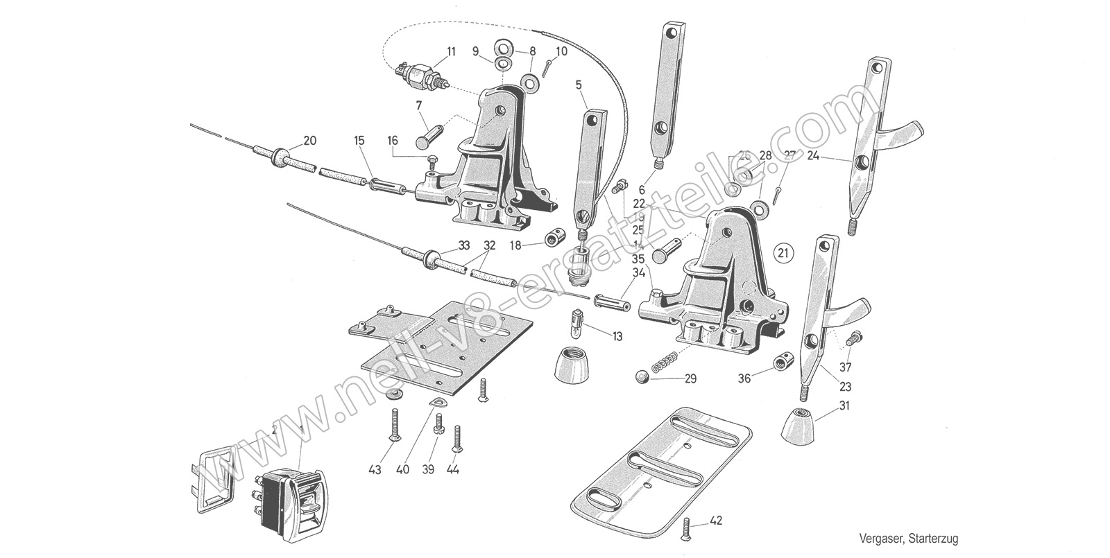 Ersatzteile Vergaser, Starterzug